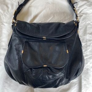 B Makowsky hobo pebbled black handbag